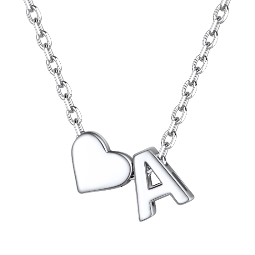 Heart & Initial Pendant Necklace